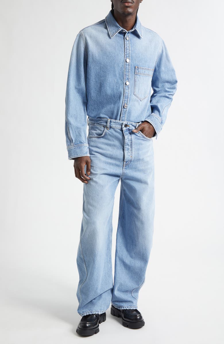 Givenchy Denim Overshirt, Alternate, color, Light Blue