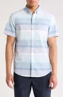 Original Penguin Stripe Poplin Short Sleeve Button-Up Shirt