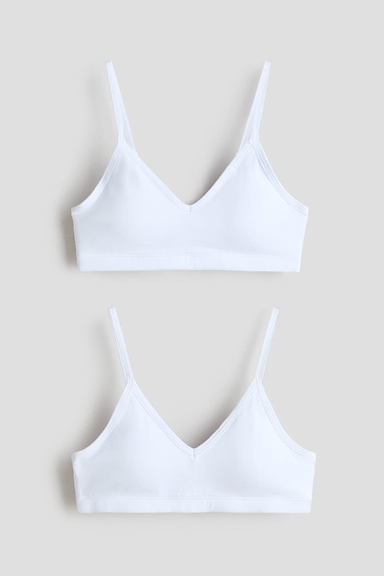2-pack Padded Crop Tops, Main, color, White