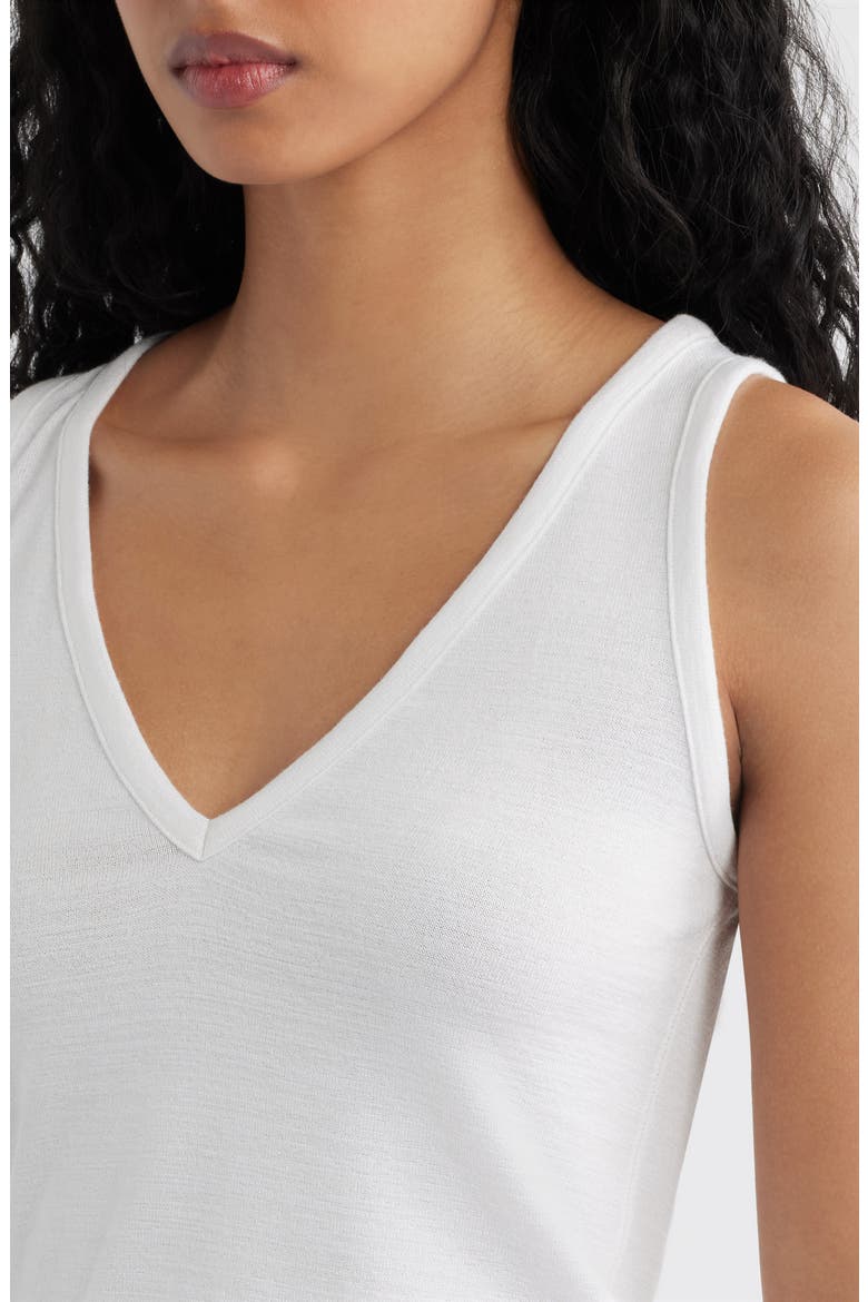 The Knit V-Neck Tank, Alternate, color, WHITE