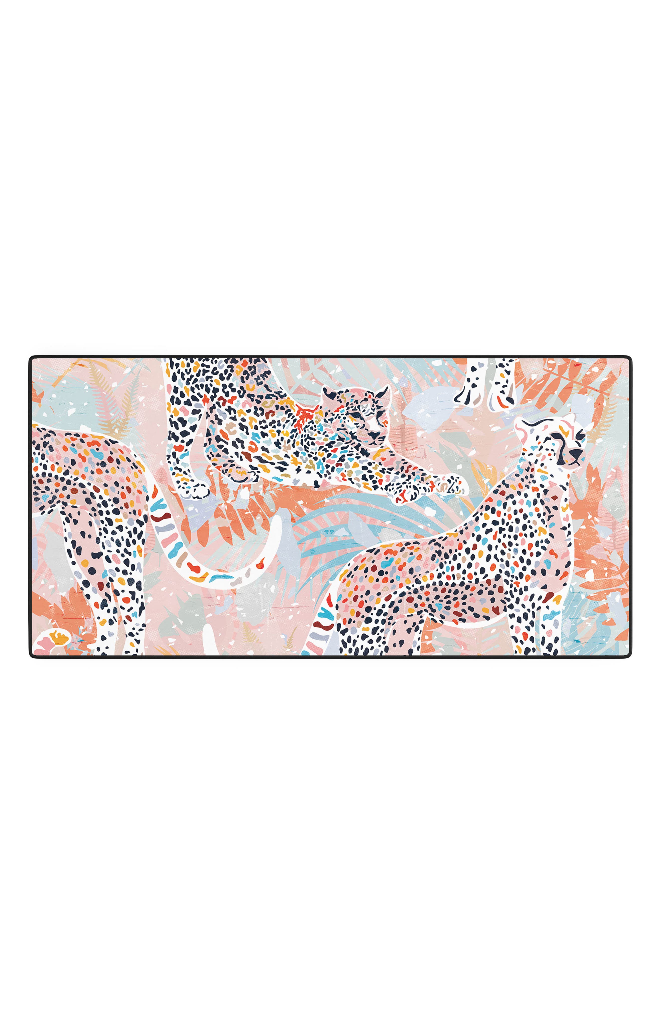 Deny Designs Evamatise Colorful Wild Cats Desk Mat