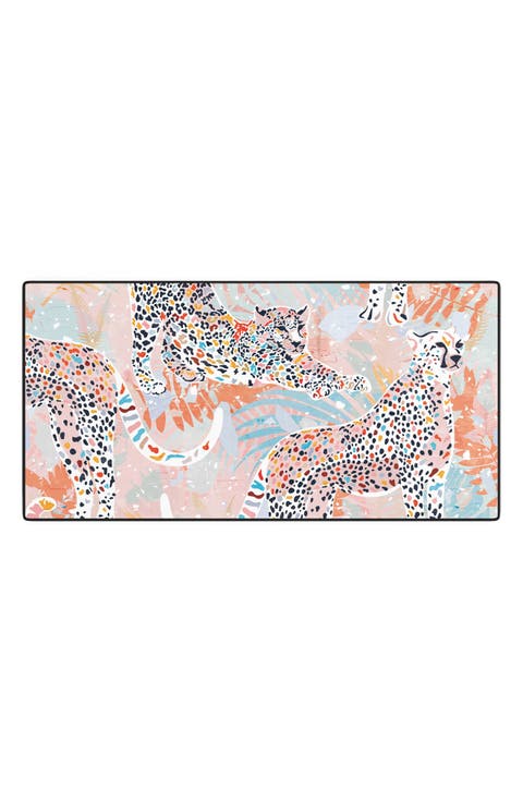 Evamatise Colorful Wild Cats Desk Mat