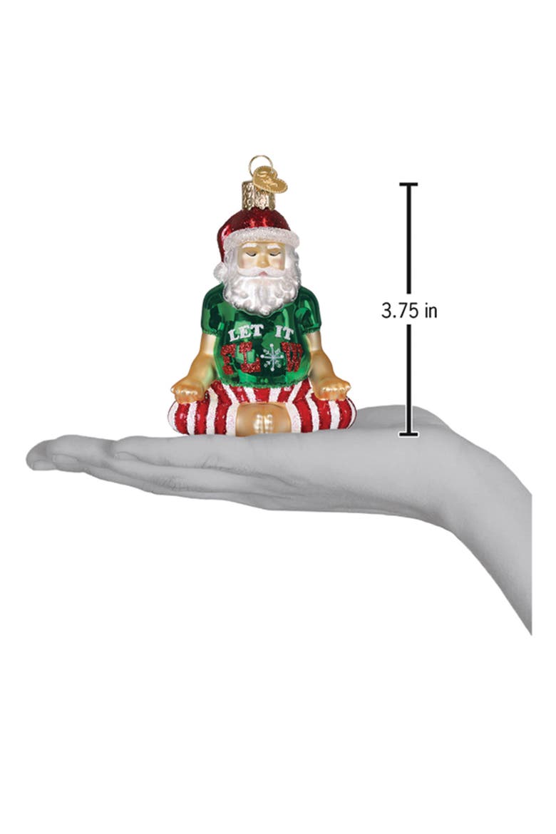 Zen-ta Claus Christmas Ornament, Alternate, color, GREEN