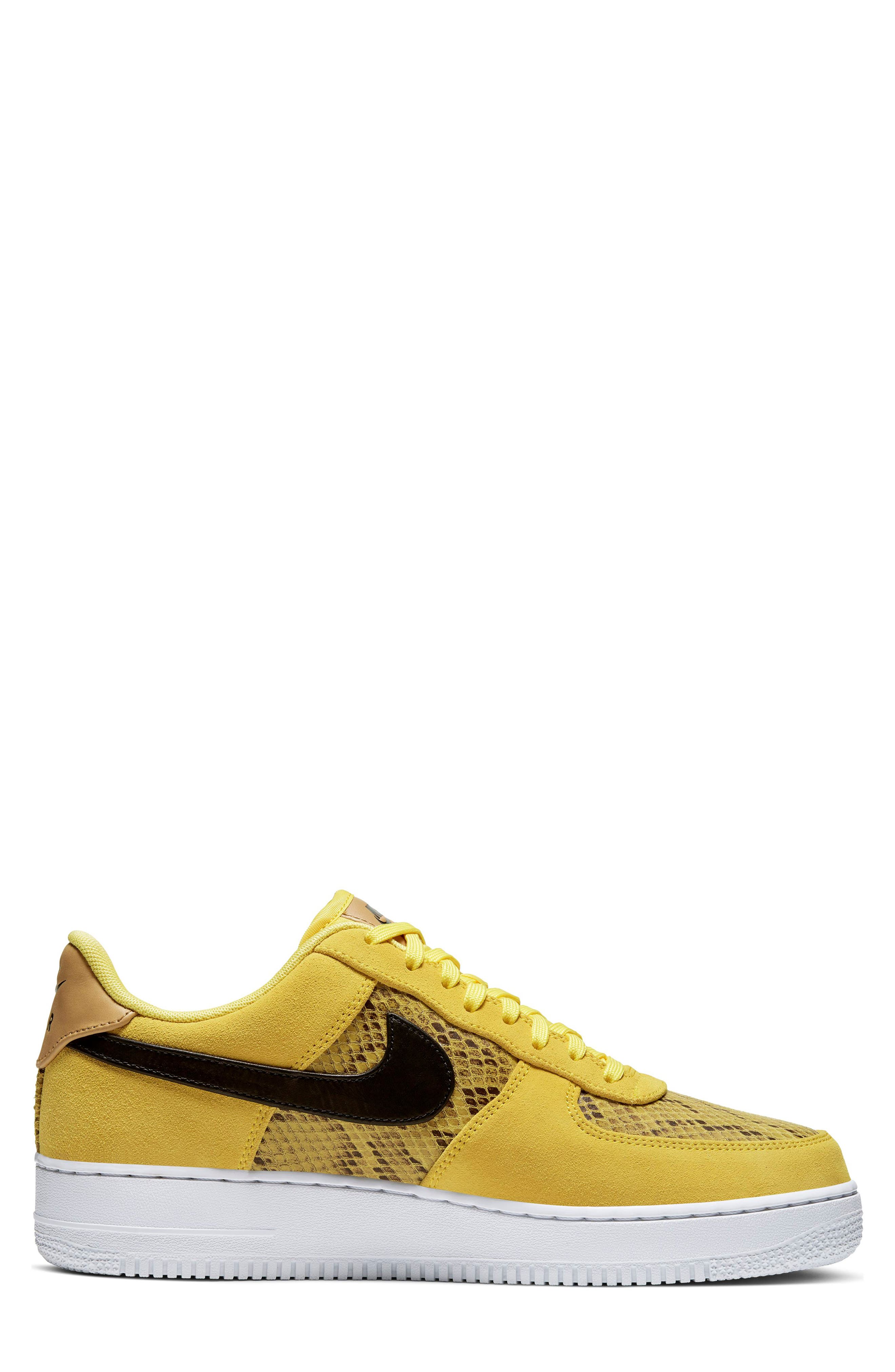 Air Force 1 '07 Premium Sneaker, Alternate, color, CHROME YELLOW/ BLACK/ GOLD