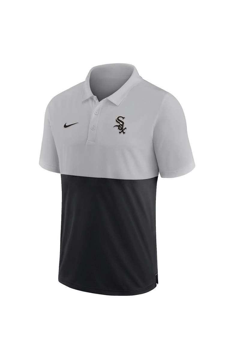 Nike Men's Nike Silver/Black Chicago White Sox Team Baseline Striped Performance Polo, Alternate, color, Silver