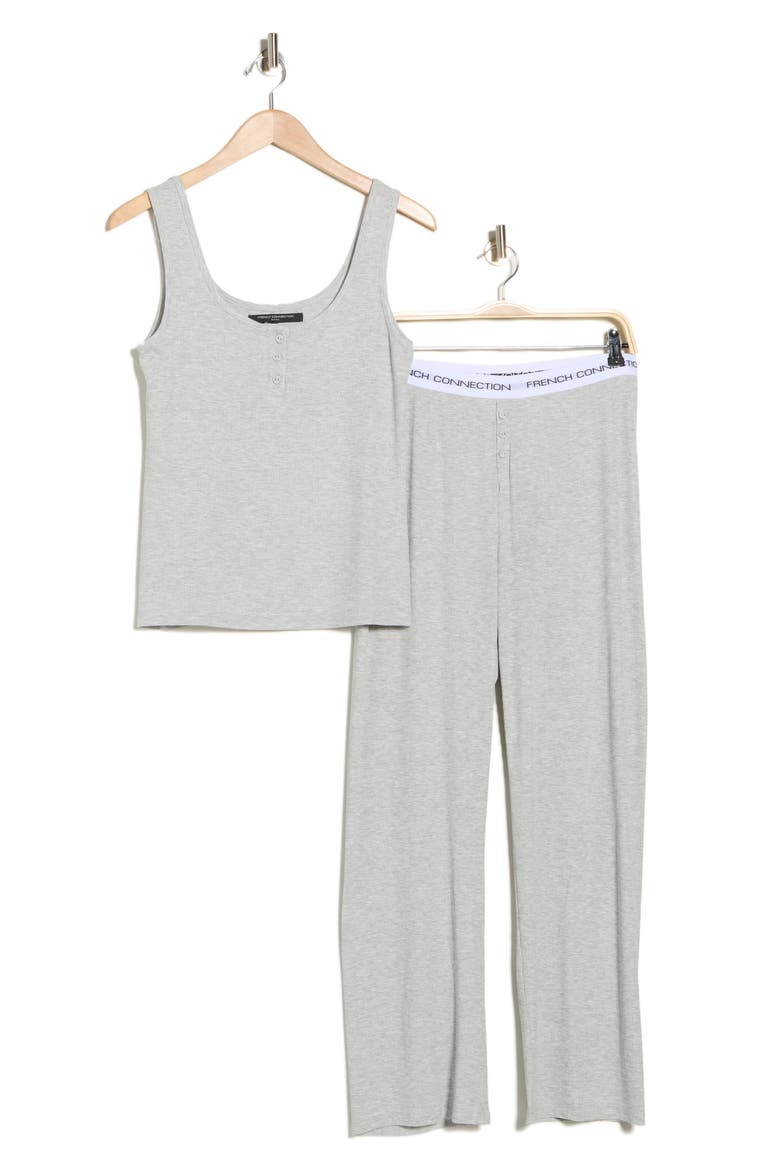 Henley Tank & Pants Jersey Pajamas, Alternate, color, HEATHER GREY