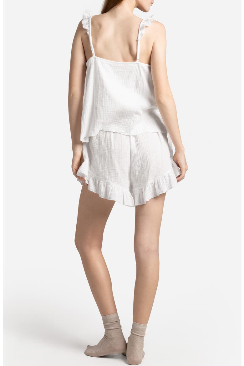 Cotton Gauze Shorts Pajama Set, Alternate, color, OFF WHITE