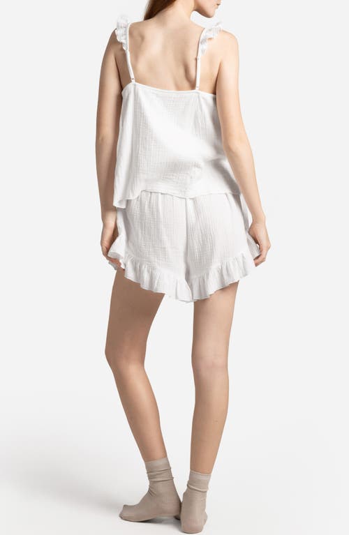 Sunday Citizen Cotton Gauze Shorts Pajama Set In White