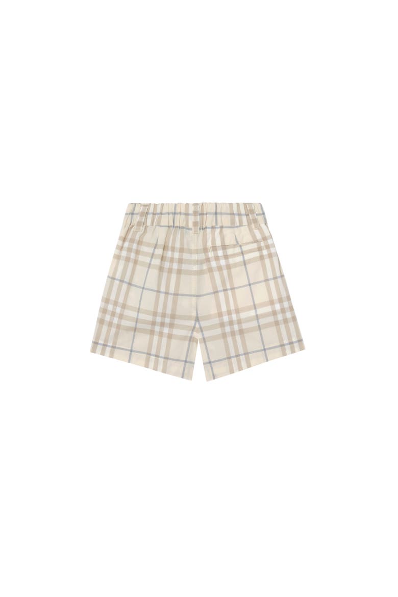 Check Cotton Shorts, Alternate, color, Sesame beige