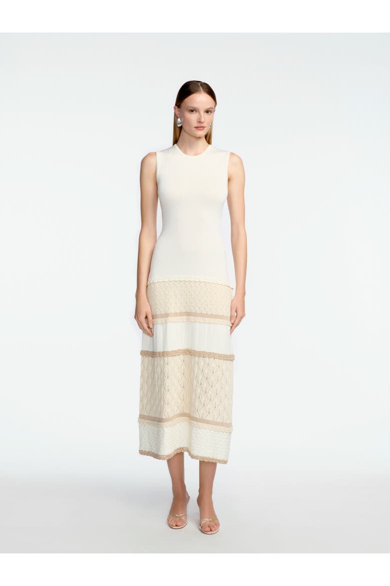 Pointelle Knit Dress, Alternate, color, Cream Multi