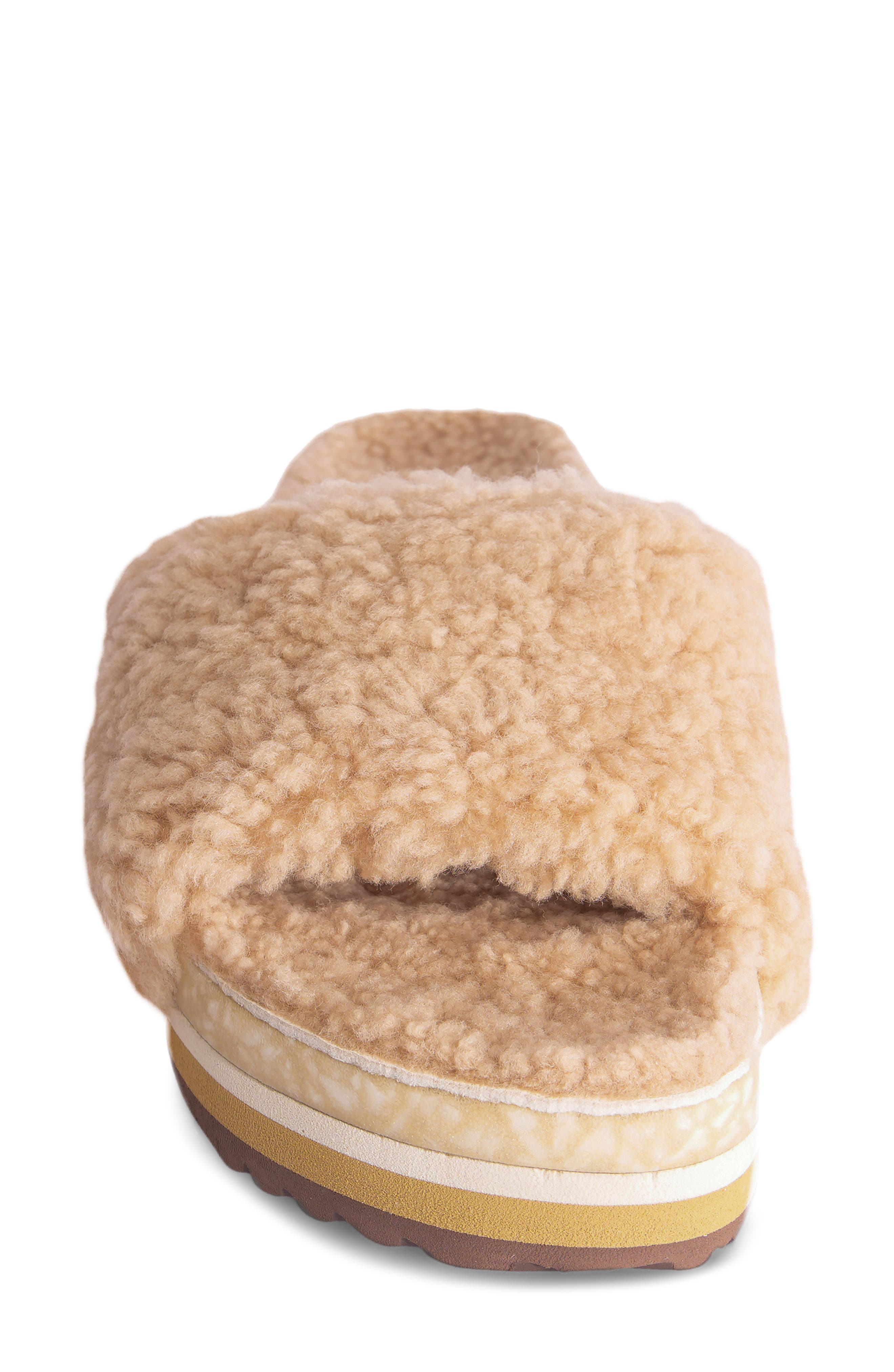 Cito Genuine Shearling Slide Sandal, Alternate, color, SAND