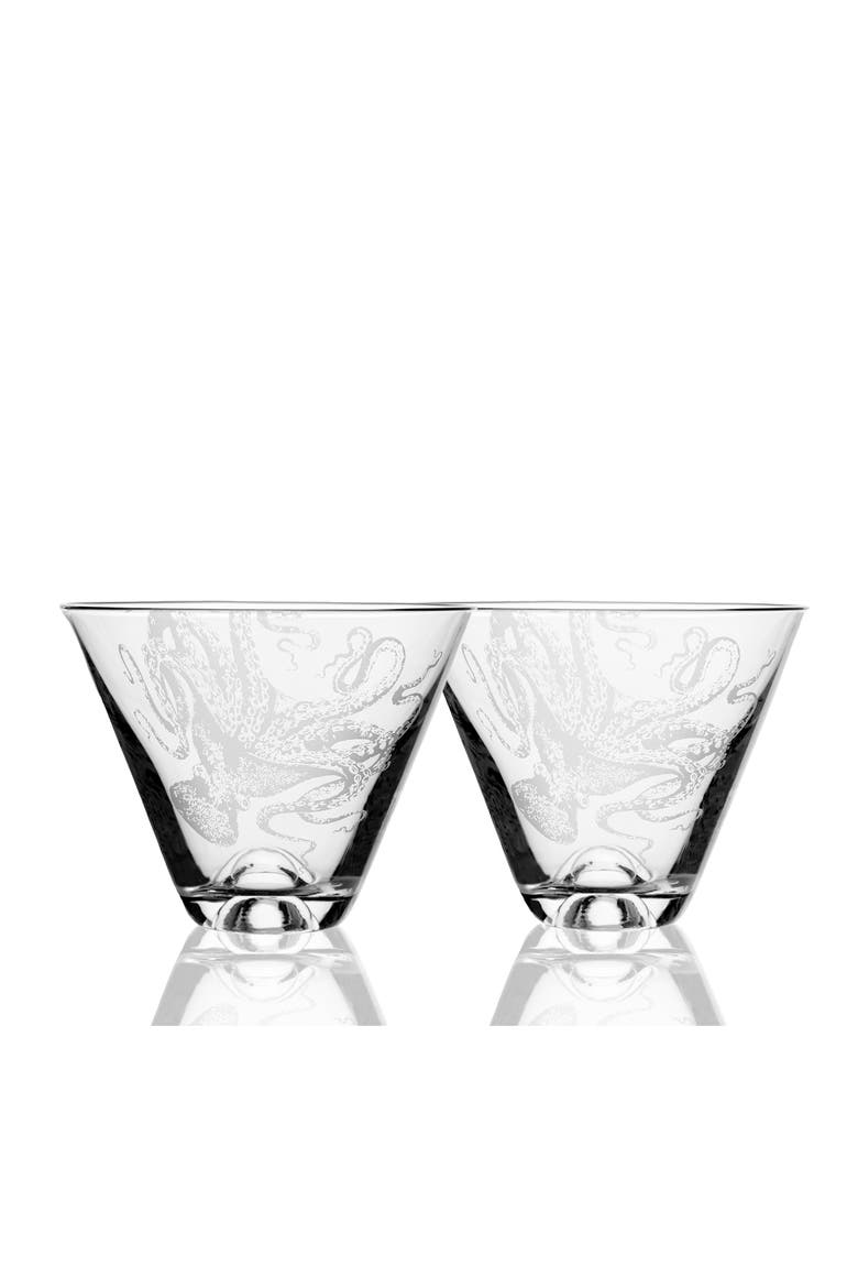 Lucy Stemless Martini Glasses, Set of 2, Alternate, color, CLEAR