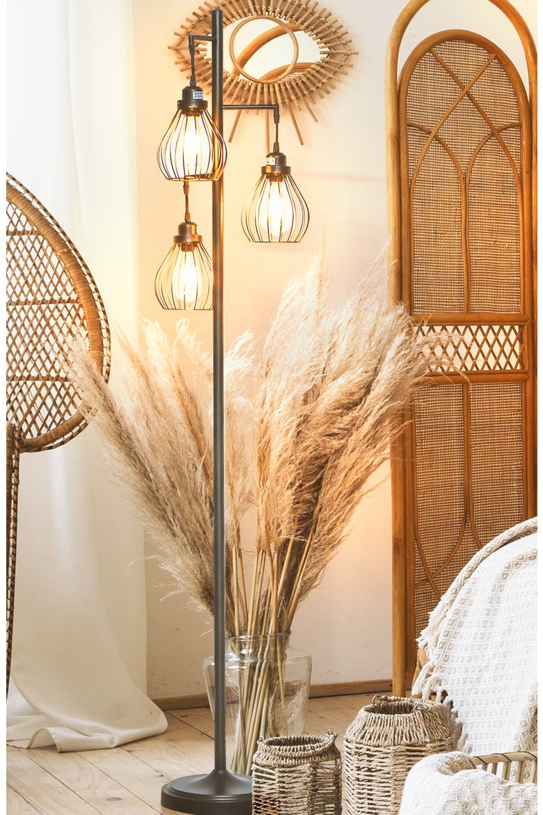 Teardrop LED Floor Lamp, Alternate, color, BLACK