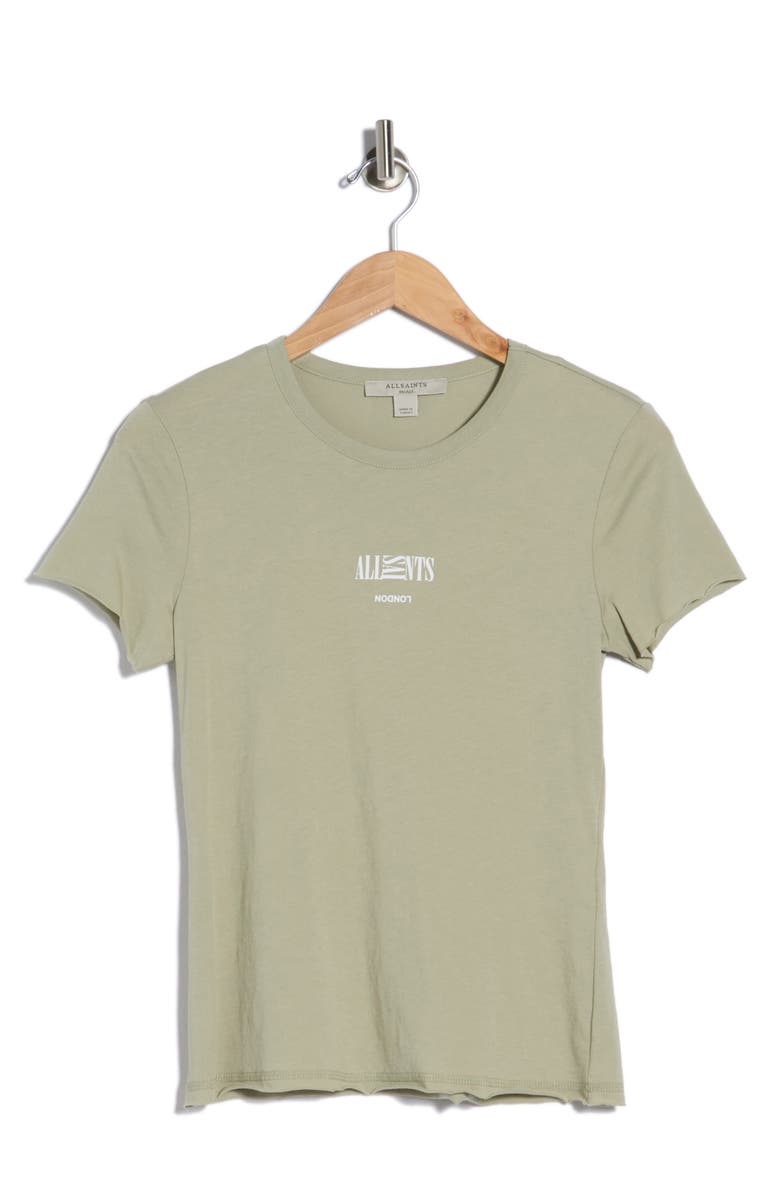 AllSaints Burman Bela Logo Graphic T-Shirt, Alternate, color, Abbey Stone Green