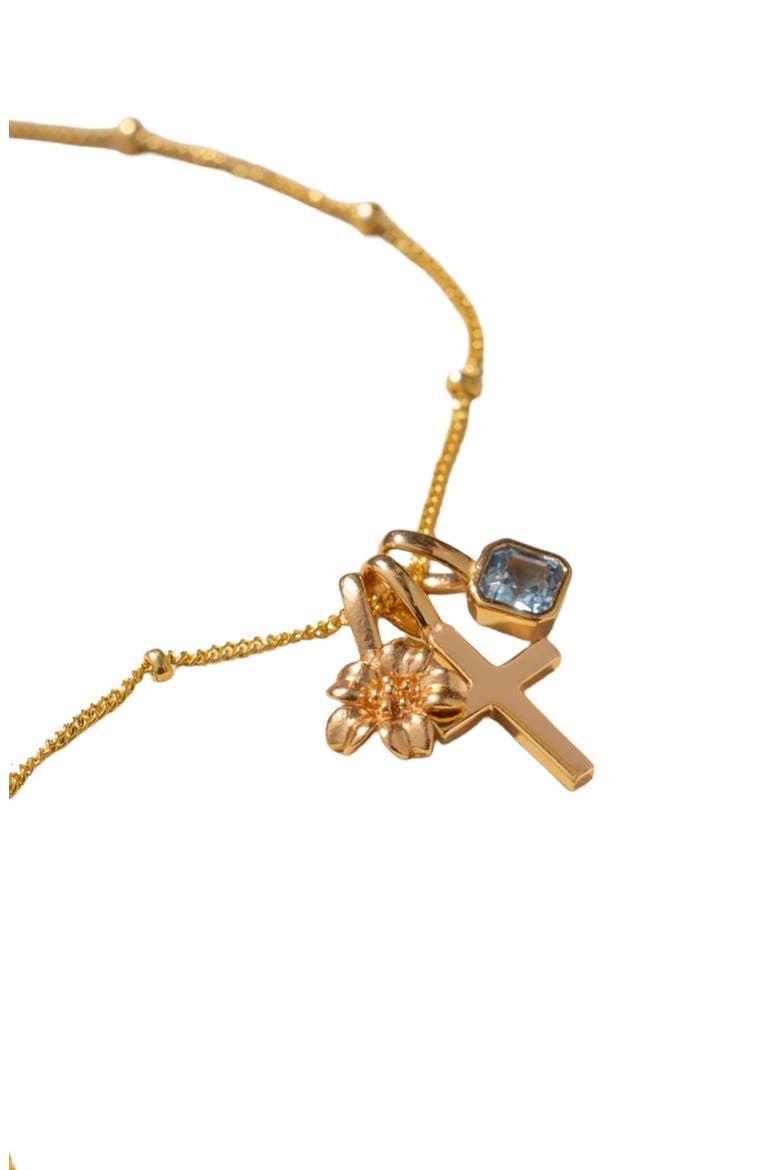 Birth Flower Charm, Alternate, color, January - Gold Vermeil