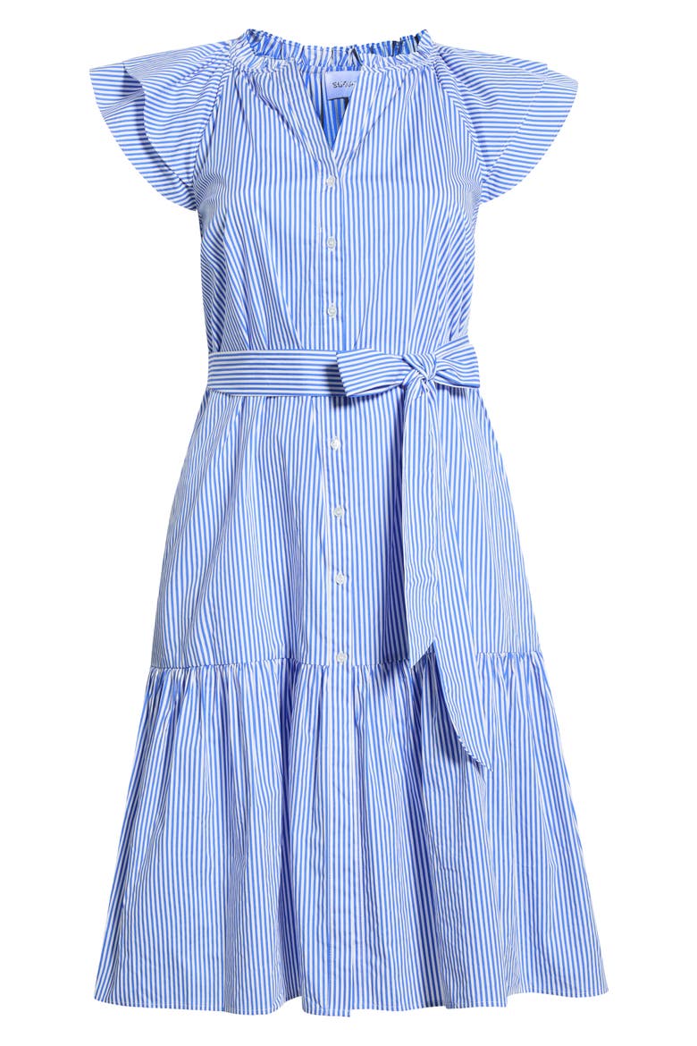 Sherah Stripe Midi Dress, Alternate, color, BLUE-WHT-STRIPE