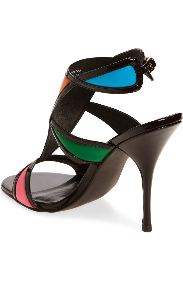 Jeffrey Campbell Kaleido Ankle Strap Sandal, Alternate, color, Brown Patent Multi
