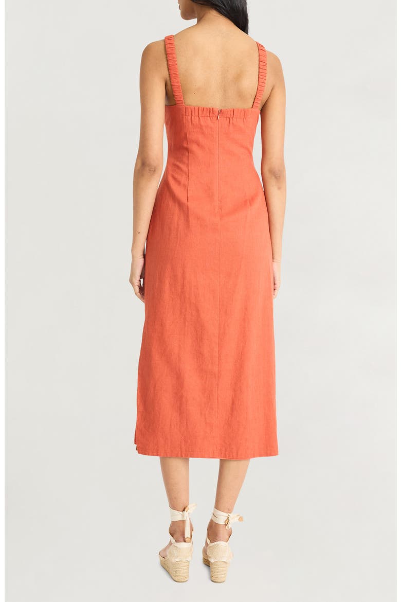 Linen Blend Midi Dress, Alternate, color, BRUSCHETTA