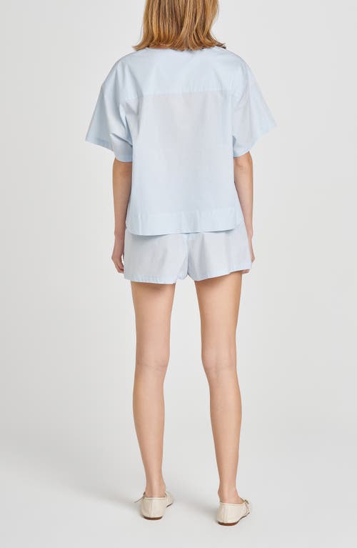 Shop Wayf Tabitha Tie Front Woven Shirt In Blue