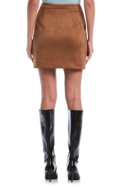 Laundry By Shelli Segal Faux Suede Miniskirt In Brown