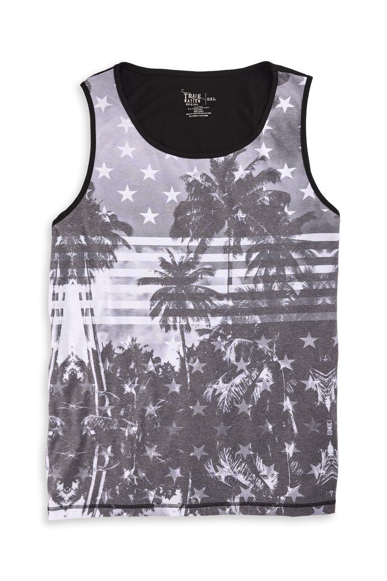 Big & Tall Americana Sleeveless T-Shirt, Main, color, BLACK