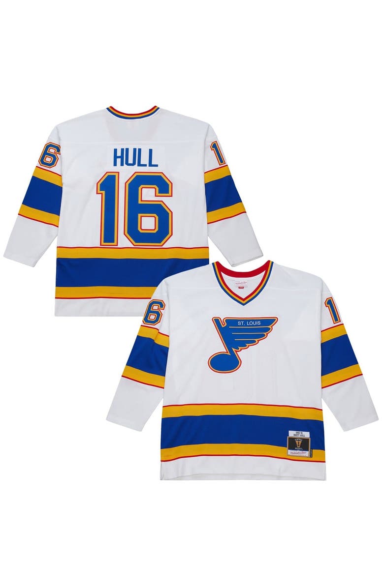 Mitchell & Ness Men's Mitchell & Ness Brett Hull White St. Louis Blues 1990-91 Power Play Jersey, Main, color, White