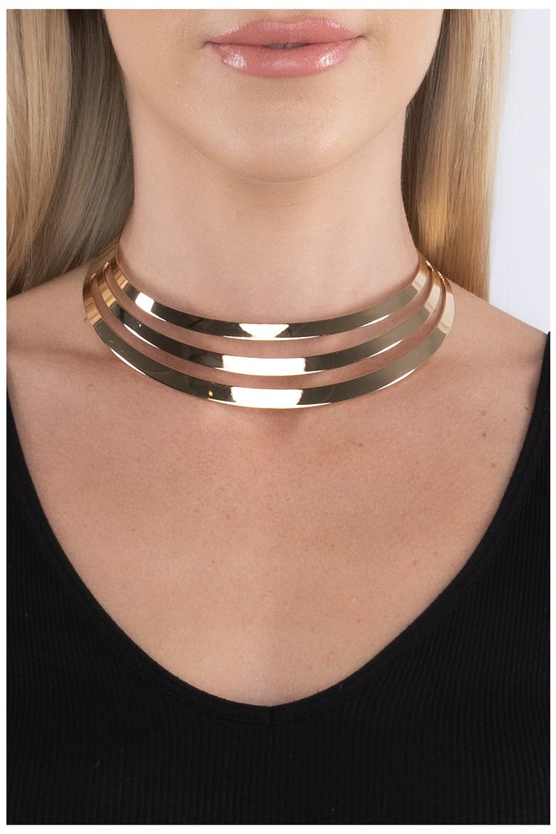 Orbit Collar Necklace, Alternate, color, GOLD