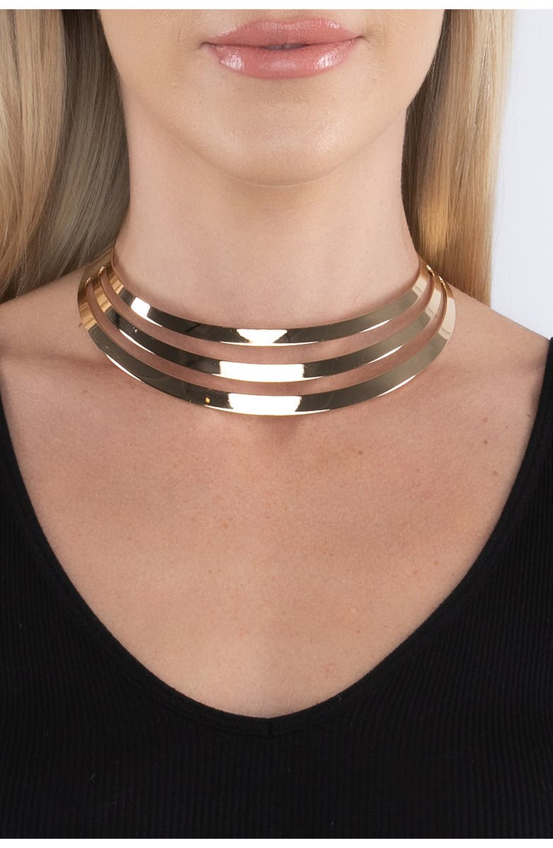 EYE CANDY LOS ANGELES Orbit Collar Necklace, Alternate, color, Gold