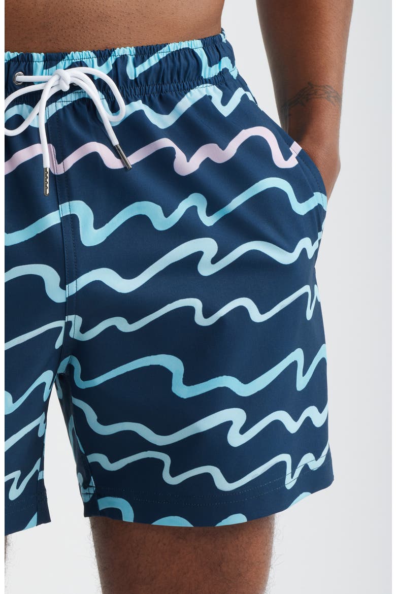 Salt Scene Swim Trunks, Alternate, color, BLUE