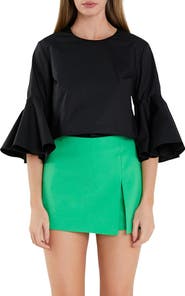 English Factory Bell Sleeve Cotton Top