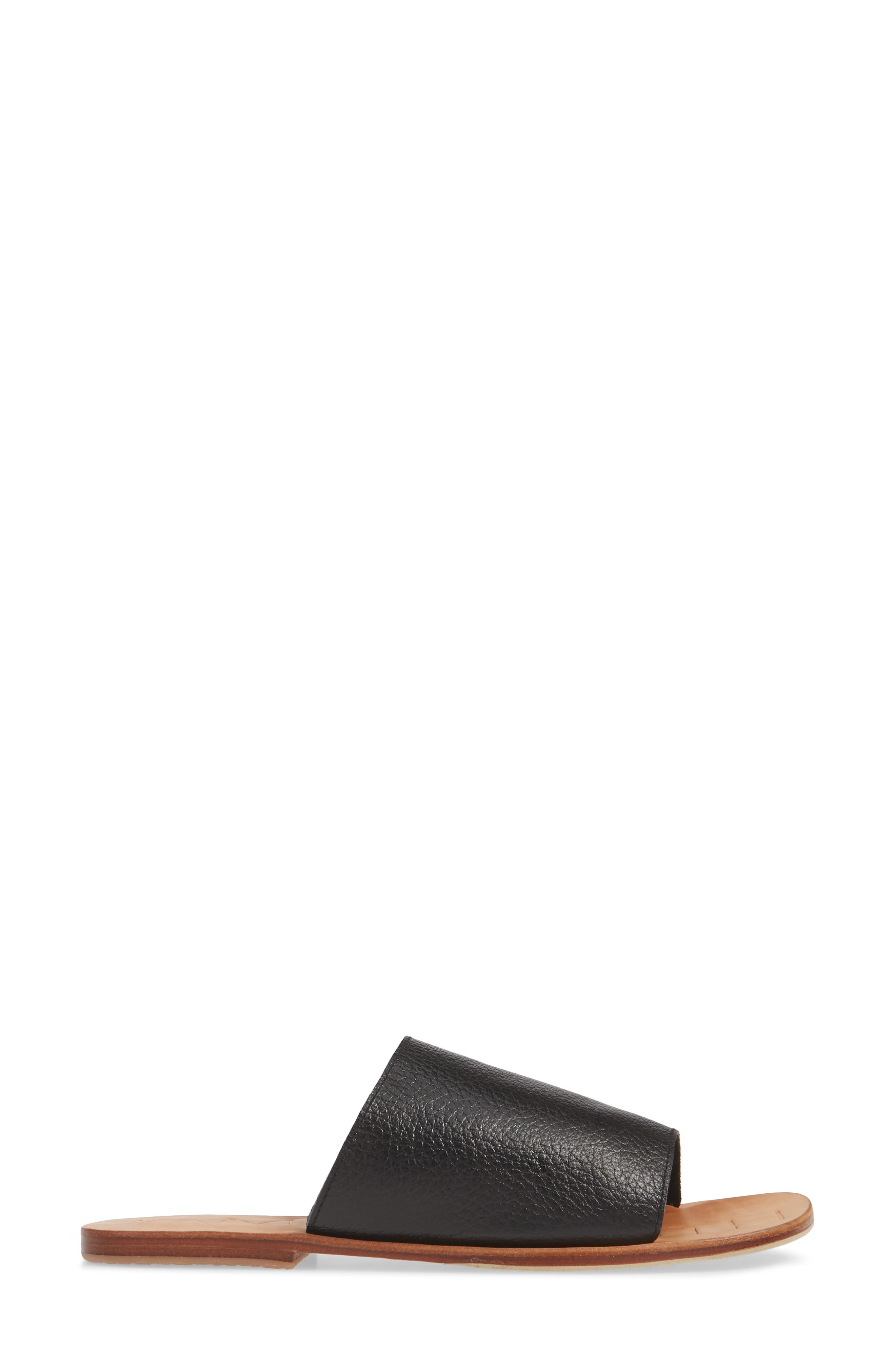 Off Duty Slide Sandal, Alternate, color, BLACK/ NATURAL LEATHER