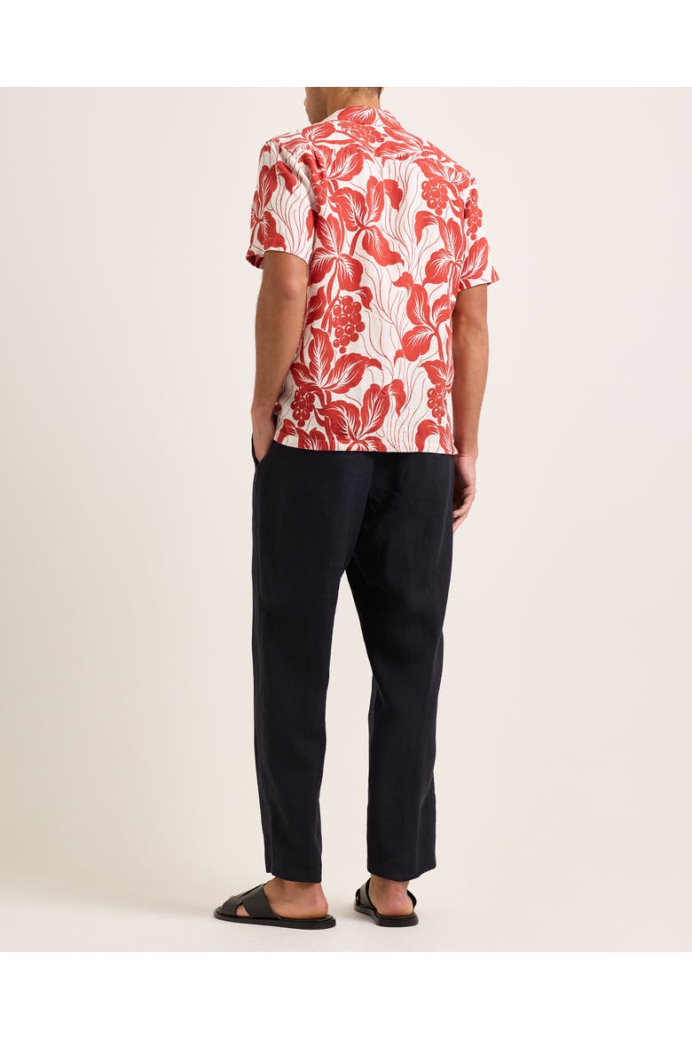Maitan Linen Relaxed-Fit Shirt, Alternate, color, Summer Red