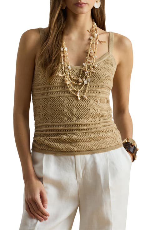 Mixed Stitch Linen & Cotton Sweater Tank