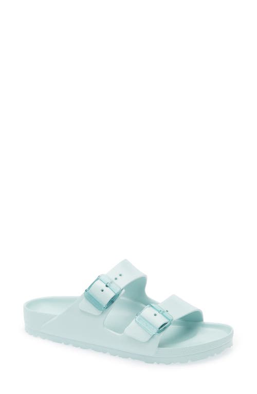 Shop Birkenstock Arizona Stealth Buckle Eva Slide Sandal In Surf Green