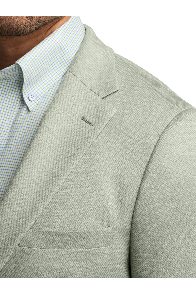Cotton Blend Single Breasted Notch Lapel Knit Sport Coat, Alternate, color, Light Green