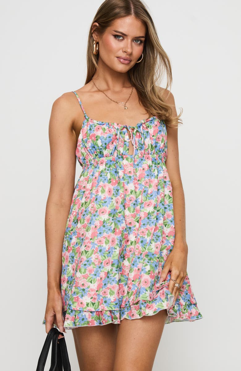 Princess Polly Empress of Love Floral Print Minidress, Alternate, color, Pink Multi