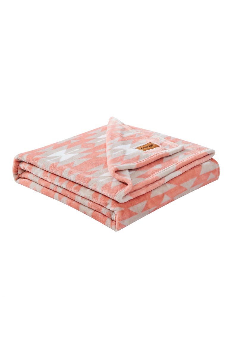 Southwestern Plush Fleece Throw - 50" x 60", Main, color, ORANGE