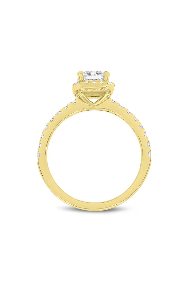 Ivey 14K Yellow Gold Emerald Cut Lab Grown Diamond Halo Engagement Ring - 1.77 ctw, Alternate, color, 14K Yellow Gold