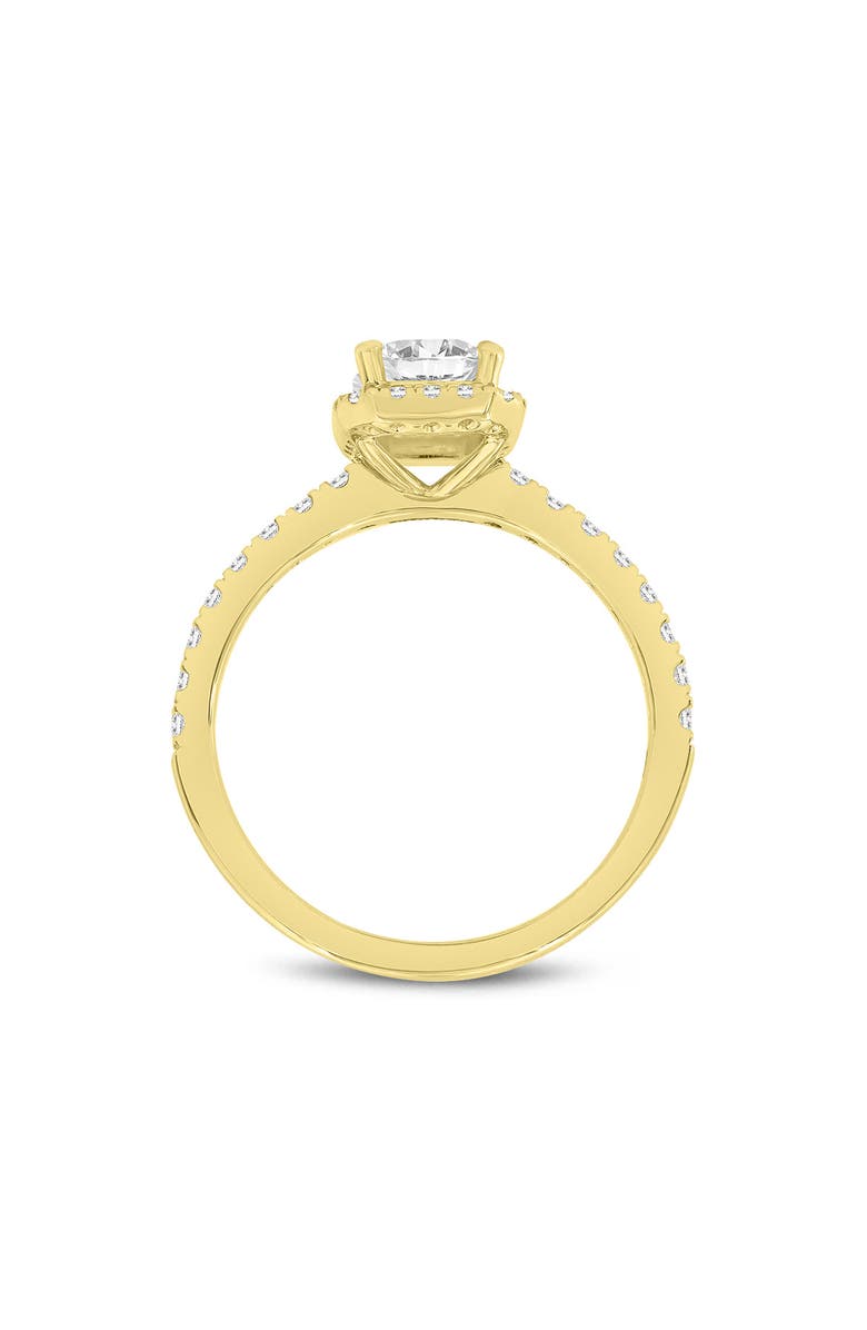 LuvMyJewelry Ivey 14K Yellow Gold Emerald Cut Lab Grown Diamond Halo Engagement Ring - 1.77 ctw, Alternate, color, 14K Yellow Gold