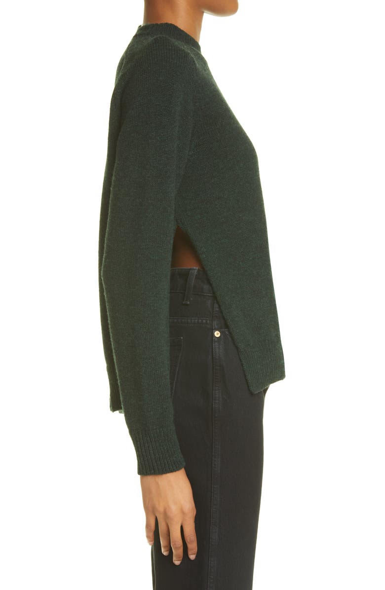 Maison Margiela Distressed Side Slit Stretch Wool Sweater, Alternate, color, 