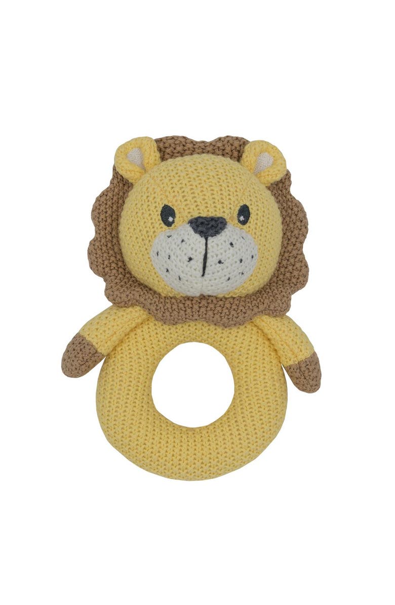 Living Textiles Whimsical Knit Rattle - Noah Giraffe, Main, color, White