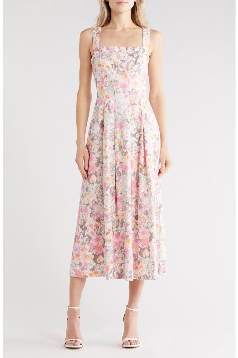 Fit and Flare Dress, Main, color, PINK GARDEN PARTY