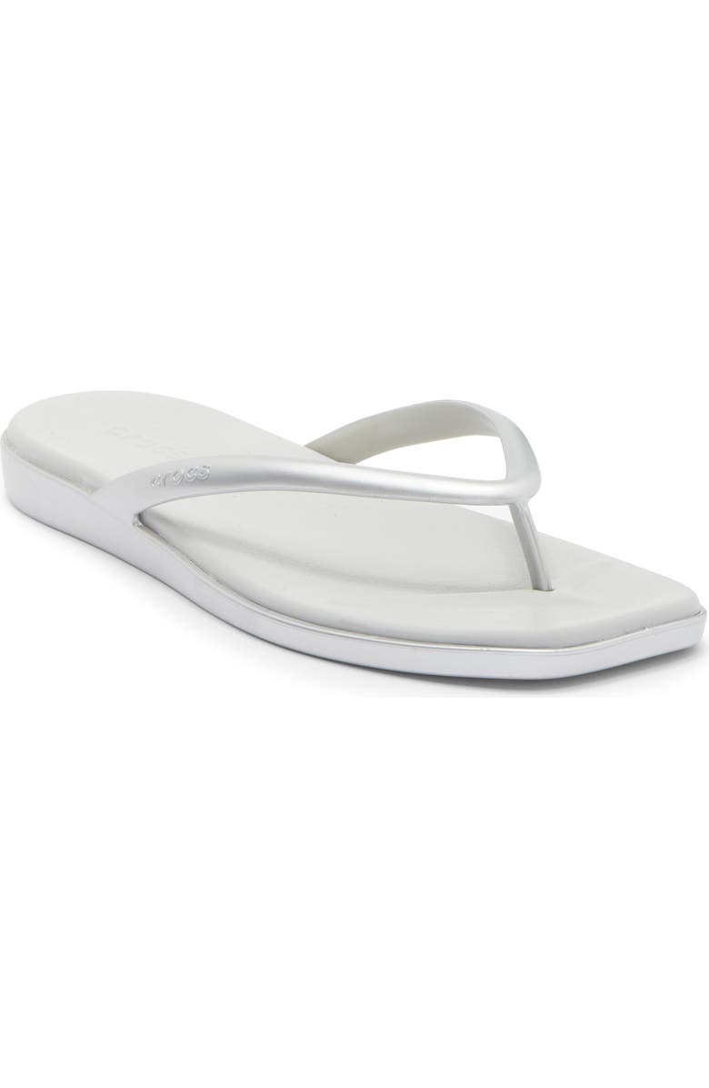 CROCS Miami Thong Flip Flop, Main, color, Silver