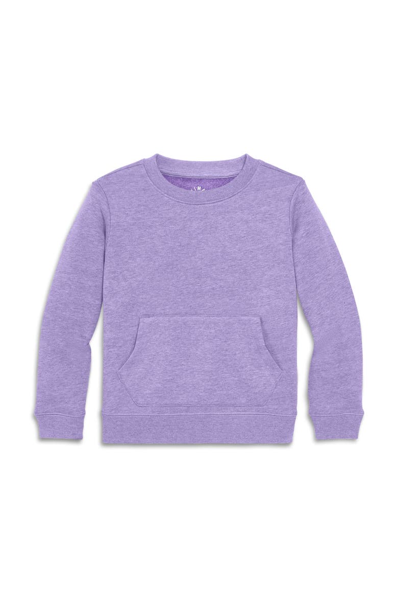 Cozy Fleece Crewneck Sweatshirt, Alternate, color, Heather Iris