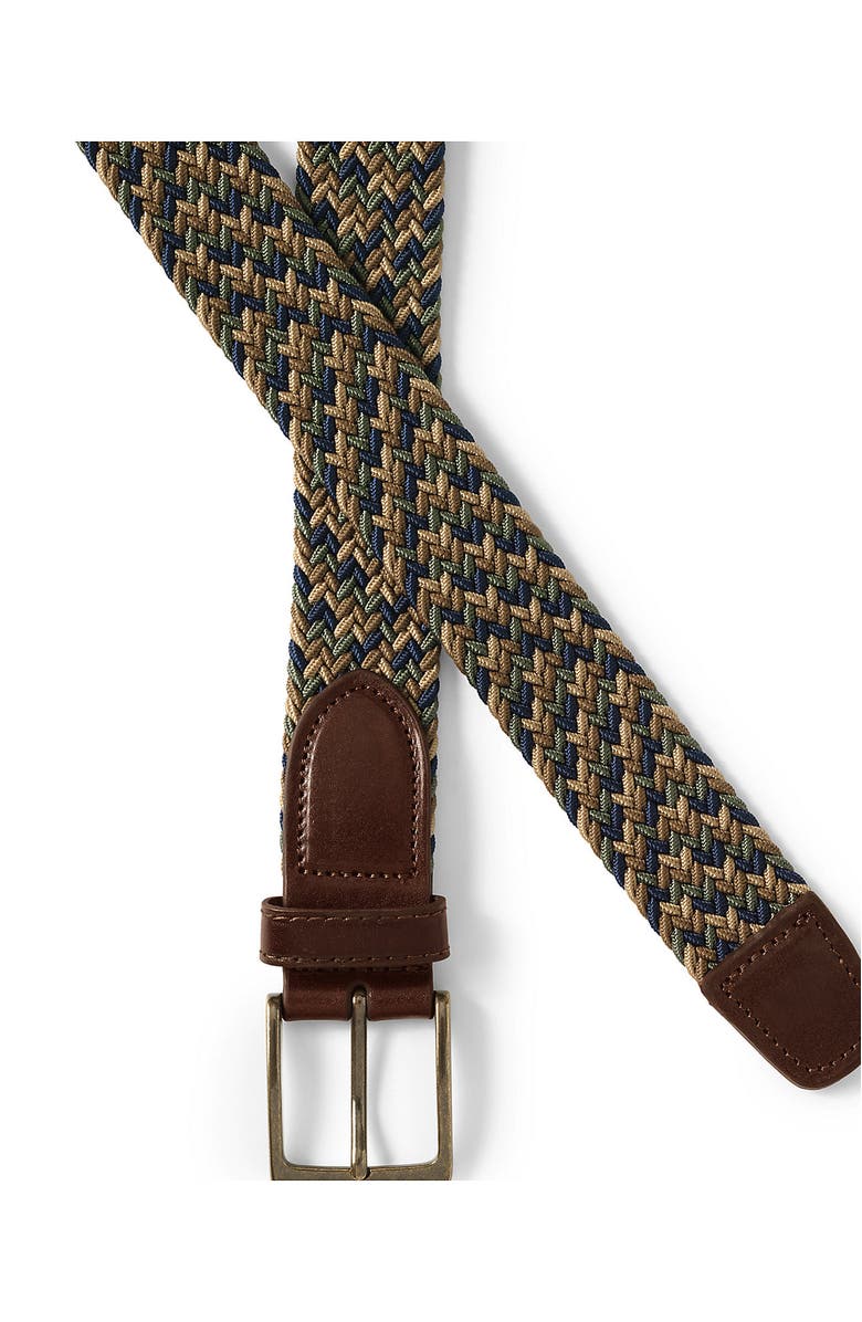 Lands' End Elastic Braid Belt, Alternate, color, Brown Multi