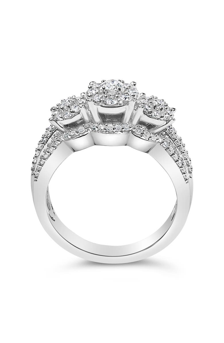 Haus of Brilliance Silver 1.0 Cttw Diamond Engagement Ring and Soldered Wedding Band Set, Alternate, color, White