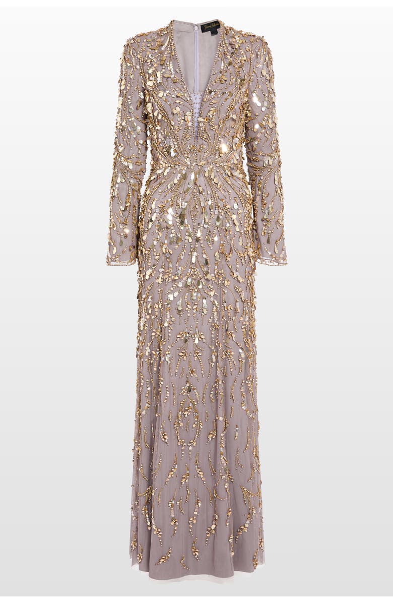 Jenny Packham Kaia Gown, Main, color, Granite