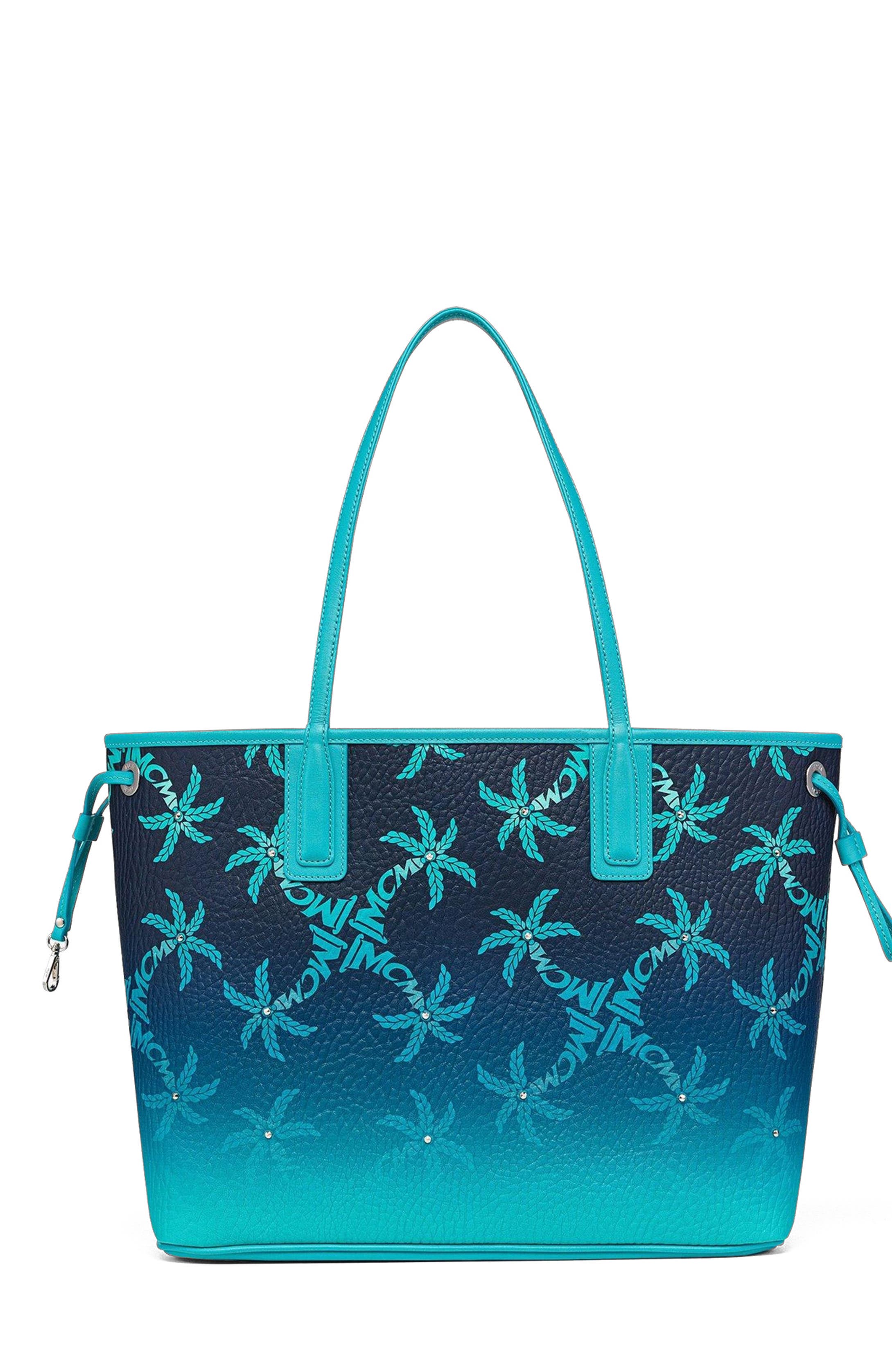 MCM Liz Shopper in Studded Palm Canvas, Main, color, 