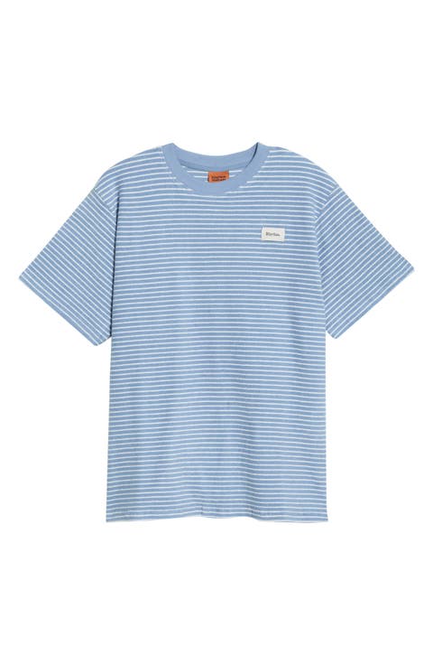 Stripe Cotton Blend Terry T-Shirt