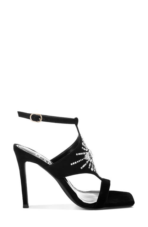 London Rag Warda Rhinestone Ankle Strap Sandal In Black